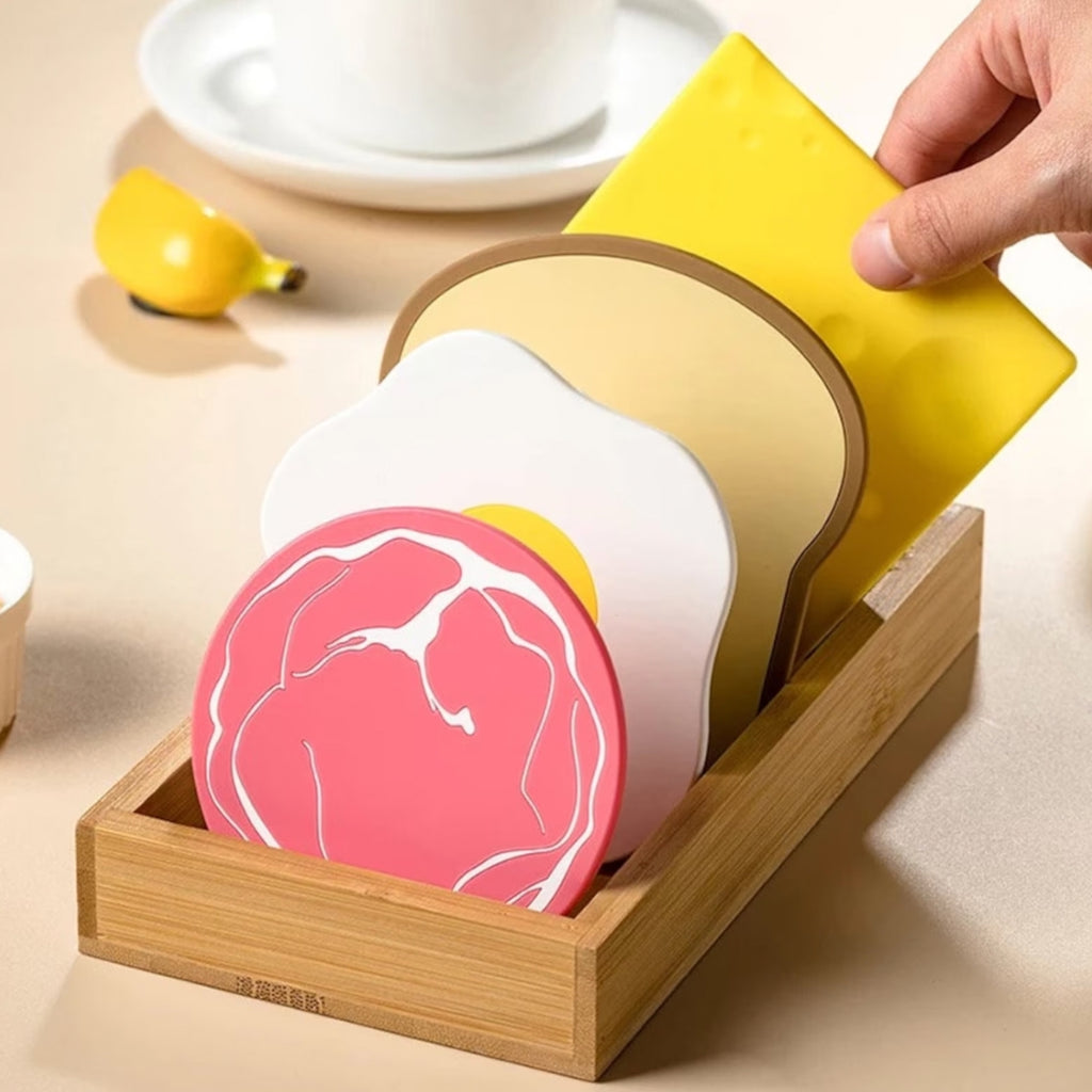 Cheese Ham Bread Egg Coaster - Loko Box Store